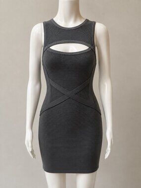 Bebe Black Bandage Bodycon Cutout Mini Dress XS